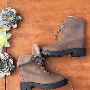 👢NEW Rouge WILDONE-47 Faux Fur Lined Brown Winter Suede Boots - Sz 10